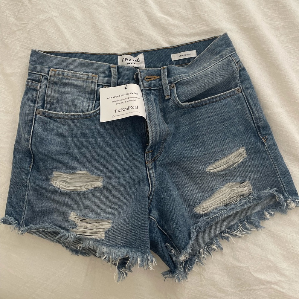 FRAME LeStevie Cut Off Denim Shorts